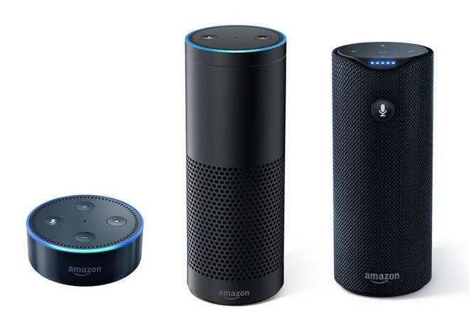 Amazon's Echo range, a prime competitor to the HomePod