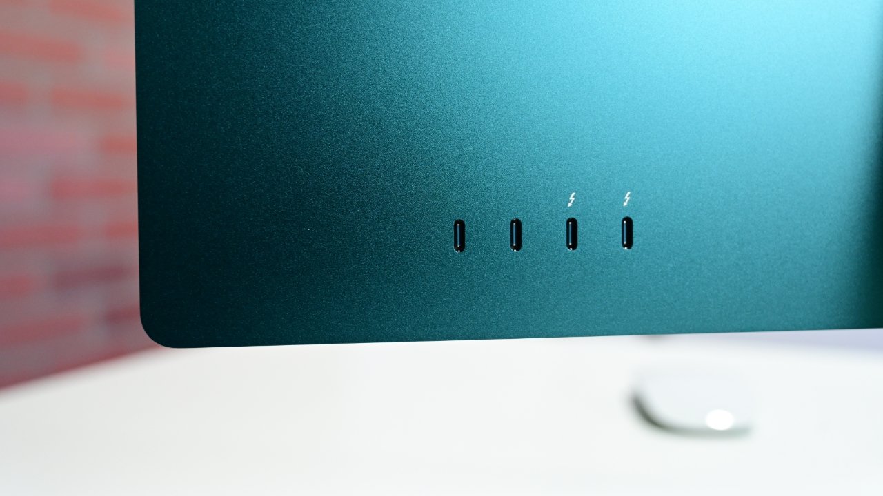 Two USB 4 and two USB 3 ports on the iMac