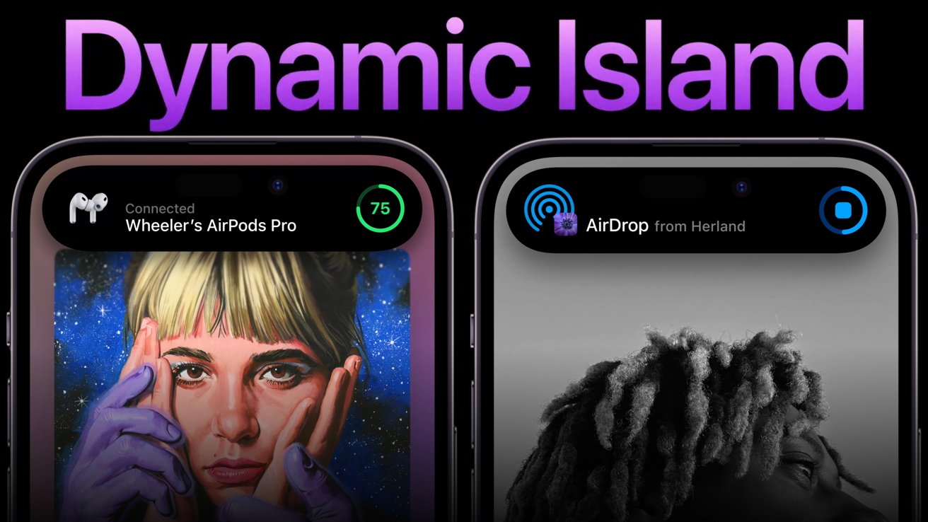 Dynamic Island makes the Face ID sensor housing into an interactive UI element