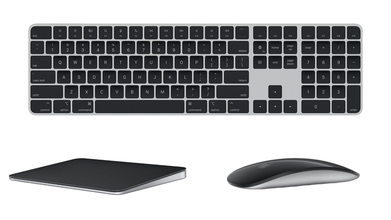 New black versions of the Magic Keyboard, Magic Trackpad, and Magic Mouse were released