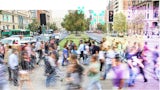 Crowded city street.