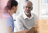 A doctor and patient in discussion.